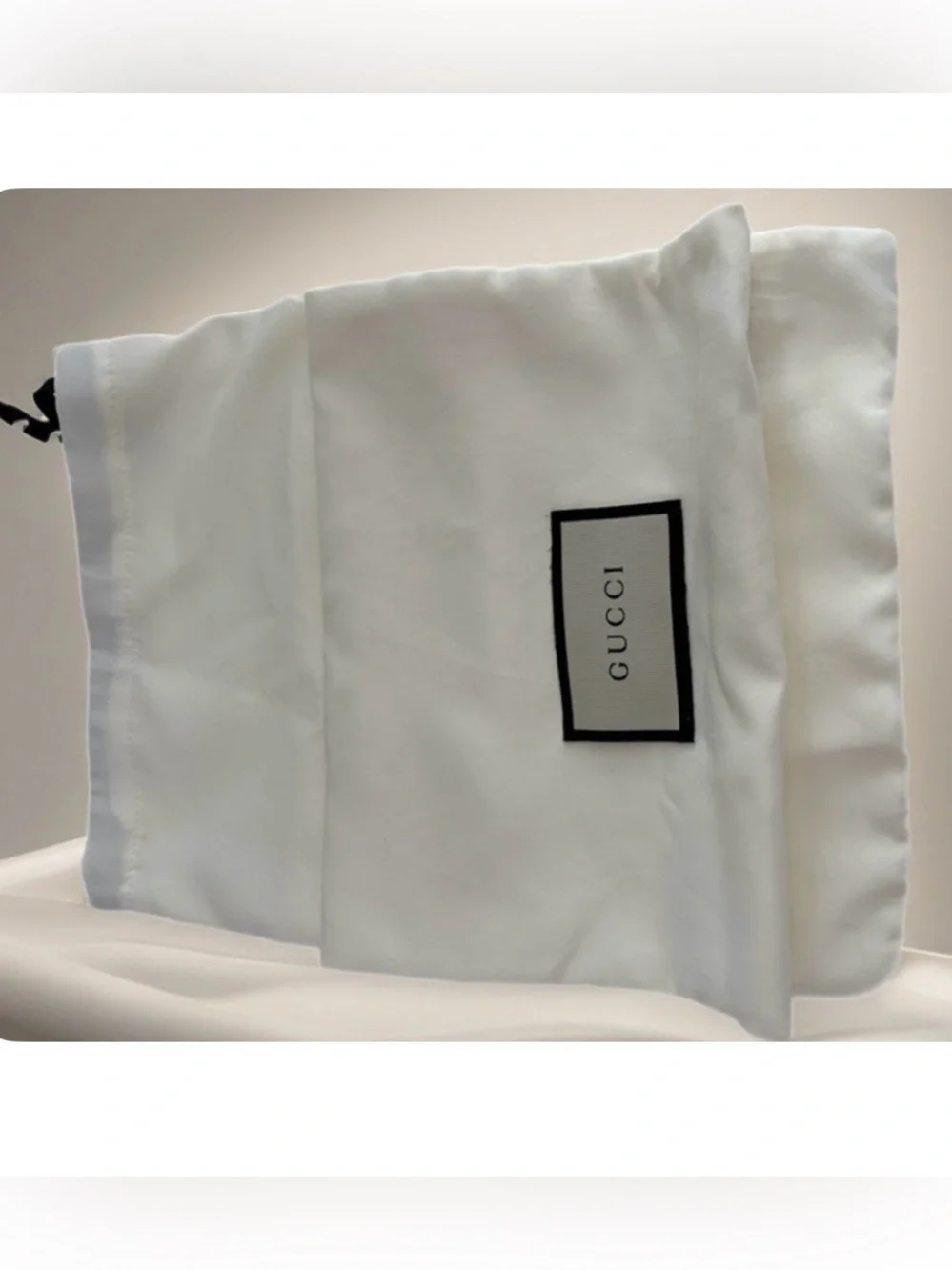 Gucci White Dust/Storage Bag with Black Logo Patch (1 Bag per purchase)-NWOT! - Picture 3 of 5